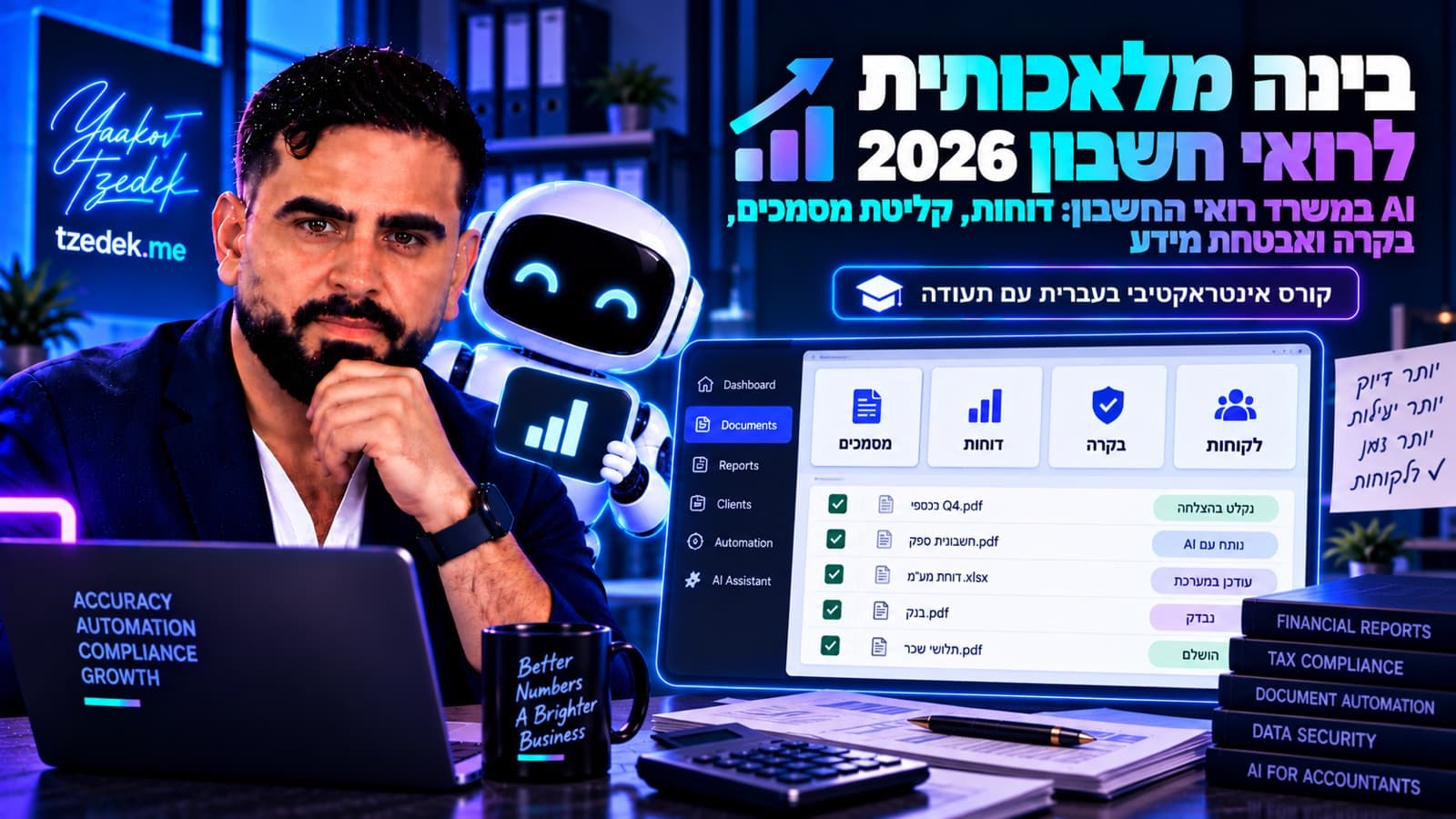 טבלת סיווג תנועות עם עמודת לבדיקה, גיליון סיכום של סוכן חשבוניות, והסכם התקשרות חתום דיגיטלית