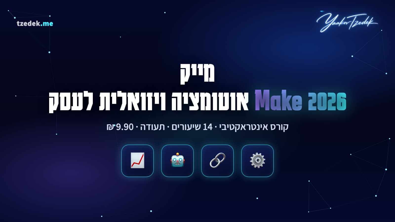 קנבס של מייק עם תרחיש: טופס, CRM, מודול AI ומסלול לוואטסאפ