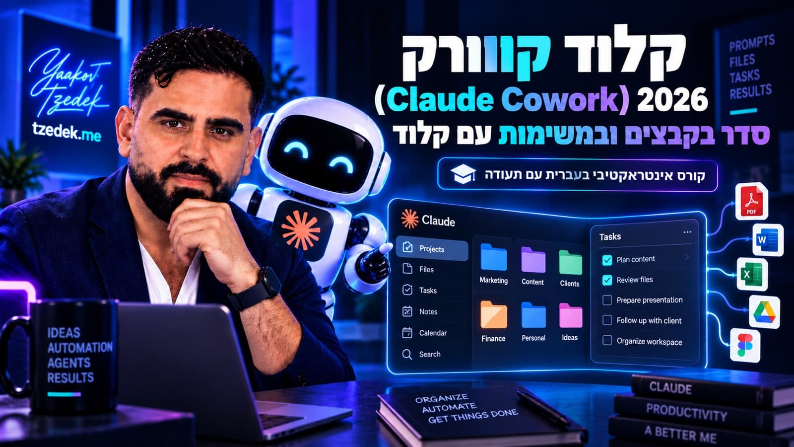 משימה לקלוד קו-וורק: תיקיית קבלות נכנסת, קובץ Excel מוגמר יוצא