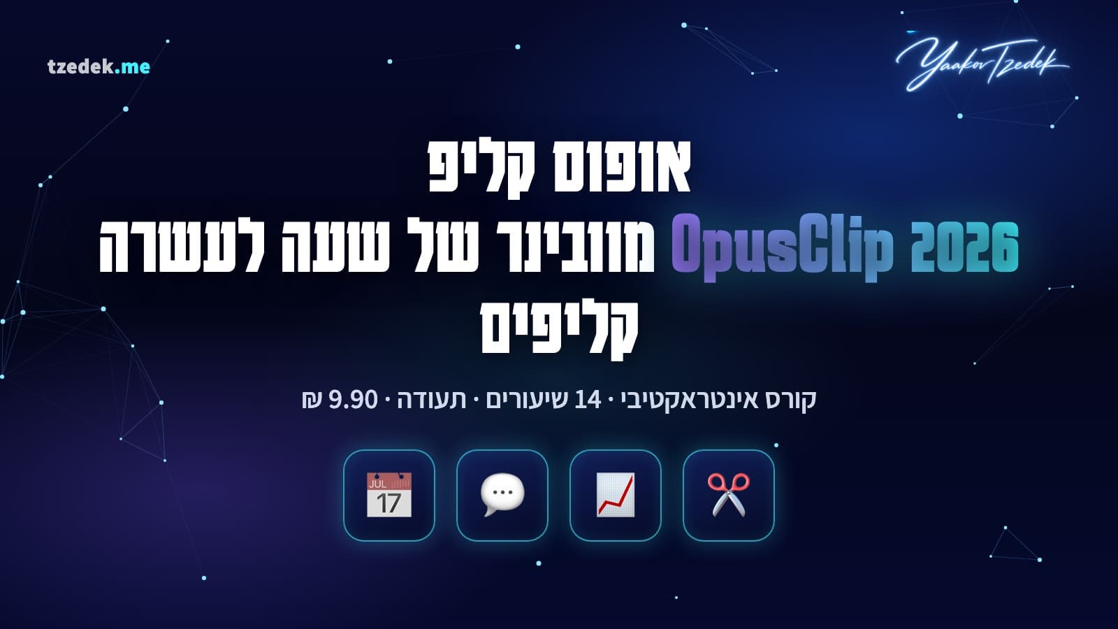 מסך אופוס קליפ עם וידאו ארוך משמאל ורשימת קליפים אנכיים מדורגים בציון ויראליות