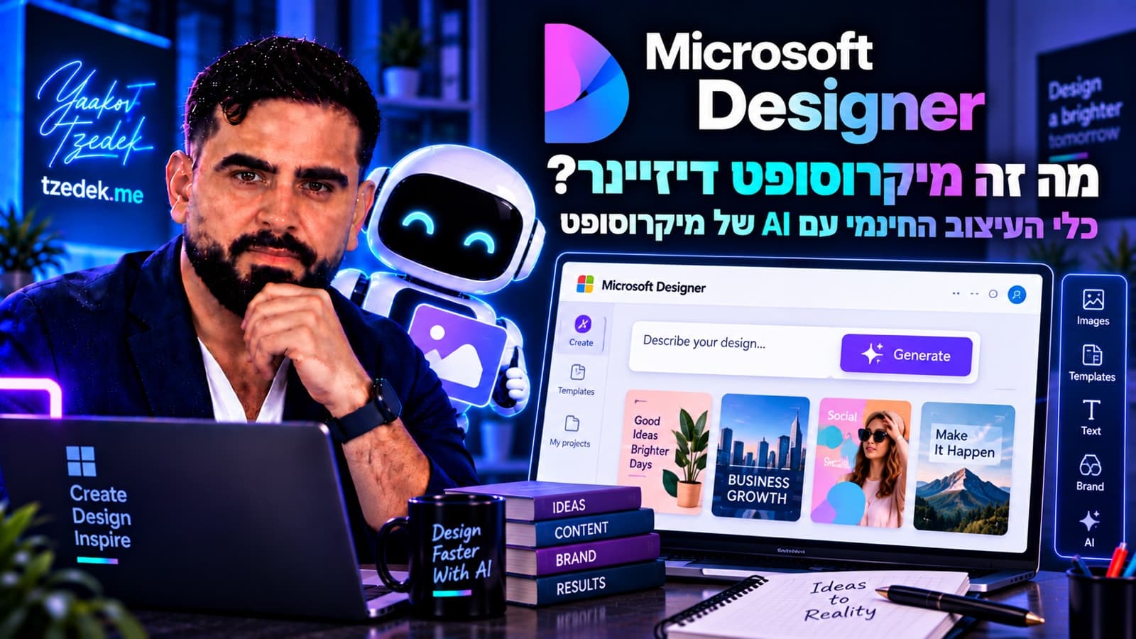 מיקרוסופט דיזיינר (Microsoft Designer): כלי העיצוב החינמי עם AI, בממשק בעברית